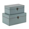 Cheung's Home Indoor Decorative Storage Boxes, Blue Finished - Set of 2