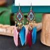 YAOQIANSHU Women Faux Feather Earrings Bohemian Fringe Tassel Long Drop Dangle Earrings Set with Dream Catcher Design (Multi) -Urban Originals™ Shop Belk 930