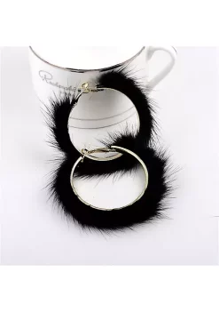 YAOQIANSHU Popular Plush Large Circle Earrings Exaggerated Atmosphere Girl Heart Mink Hair Earrings (Black) 7 YAOQIANSHU Popular Plush Large Circle Earrings Exaggerated Atmosphere Girl Heart Mink Hair Earrings (Black) -Urban Originals™ Shop Belk 936
