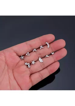 YAOQIANSHU 10 Pairs Stainless Steel Stud Earrings Set For Women Men Butterfly Heart Leaf Earrings Pierced Jewelry -Urban Originals™ Shop Belk 956