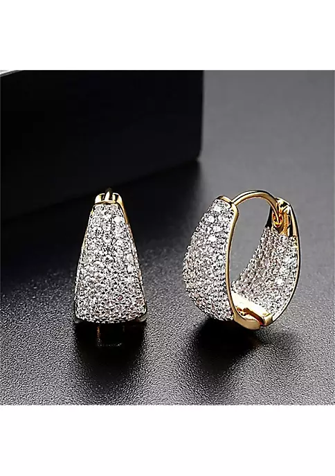 YAOQIANSHU Women's Diamond Curved Earrings, Bling Elegant Luxurious Round Diamond Earrings, Statement Sparkling Earrings 5 YAOQIANSHU Women's Diamond Curved Earrings, Bling Elegant Luxurious Round Diamond Earrings, Statement Sparkling Earrings - Image 3