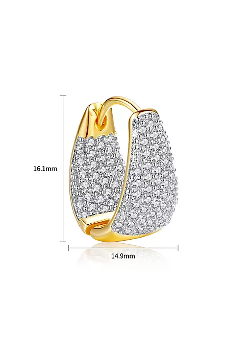 YAOQIANSHU Women's Diamond Curved Earrings, Bling Elegant Luxurious Round Diamond Earrings, Statement Sparkling Earrings 6 YAOQIANSHU Women's Diamond Curved Earrings, Bling Elegant Luxurious Round Diamond Earrings, Statement Sparkling Earrings - Image 4
