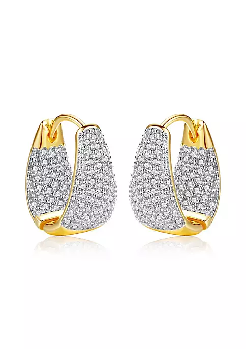 YAOQIANSHU Women's Diamond Curved Earrings, Bling Elegant Luxurious Round Diamond Earrings, Statement Sparkling Earrings 7 YAOQIANSHU Women's Diamond Curved Earrings, Bling Elegant Luxurious Round Diamond Earrings, Statement Sparkling Earrings - Image 5