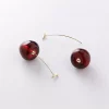 YAOQIANSHU 3D Red Cherry Drop Earrings Cute Fruit Earrings Charm Gift Earrings for Women Girls (Dark Red) -Urban Originals™ Shop Belk 992