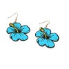 YAOQIANSHU Exaggerated Flower Earrings for Women Girls, Flower Shaped Earrings with Yellow Bud (Blue)